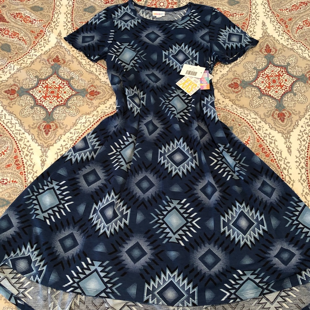 NWT LuLaRoe XXS Carly - blue aztec!